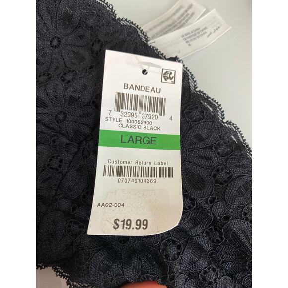 NEW Jenni Intimates Black Lace Bandeau Size XL - Picture 5 of 6
